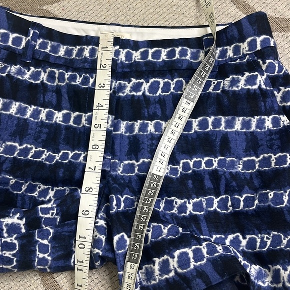 J. Crew Womens Size 4 Linen Cotton Blend Tie Dye Printed Chino Shorts Blue 1664 - Picture 7 of 12